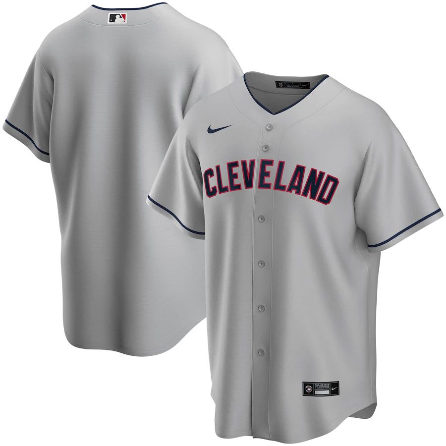 Mens Cleveland Indians Nike Gray Road Replica Team MLB Jerseys->cleveland indians->MLB Jersey